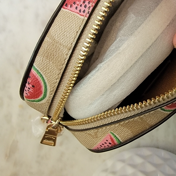 Coach Mini Serena Crossbody in signature canvas with Watermelon print - Picture 9 of 13